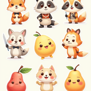 Cartoon Characters & Mascots - Sticker Sheet v7